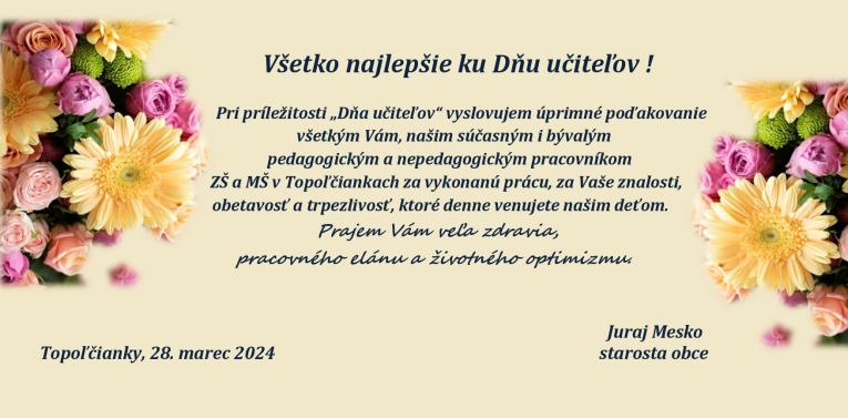 Všetko najlepšie ku Dňu učiteľov